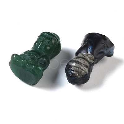 Natural Mixed Gemstone Carved Buddha Figurines DJEW-M015-06-1