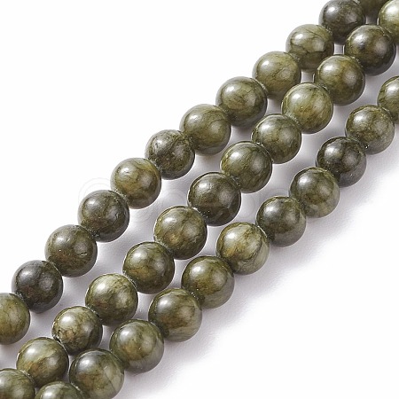 Natural Green Jade Dyed Round Beads Strands JBS053-12MM-41-1