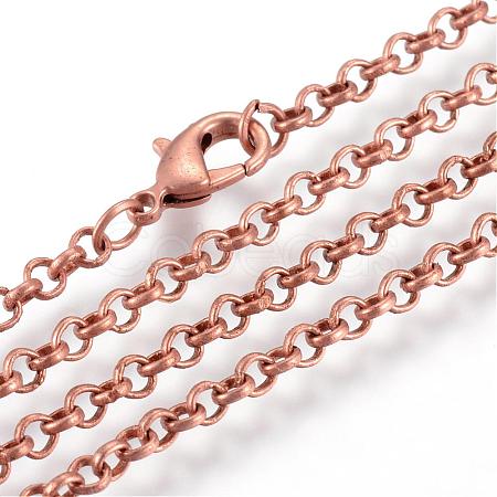 Iron Rolo Chains Necklace Making MAK-R015-75cm-R-1