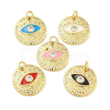 Rack Plating Brass Micro Pave Cubic Zirconia Pendants KK-P277-26G-1