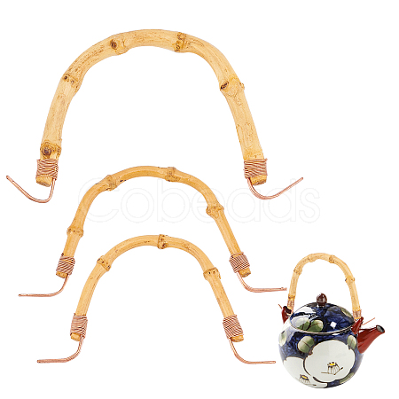   3Pcs 3 Style U-shape Bamboo Teapot Handle FIND-PH0005-87-1