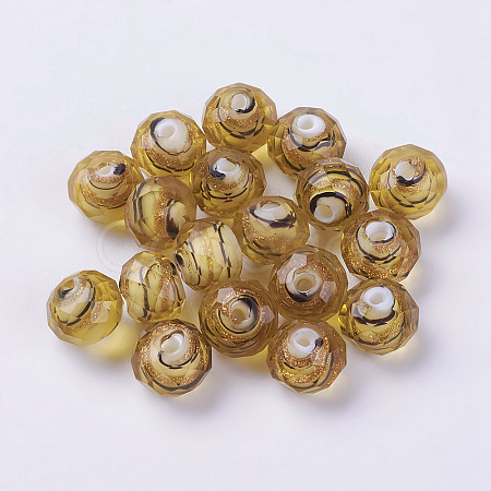 Handmade Gold Sand Lampwork Beads LAMP-J089-L02-1