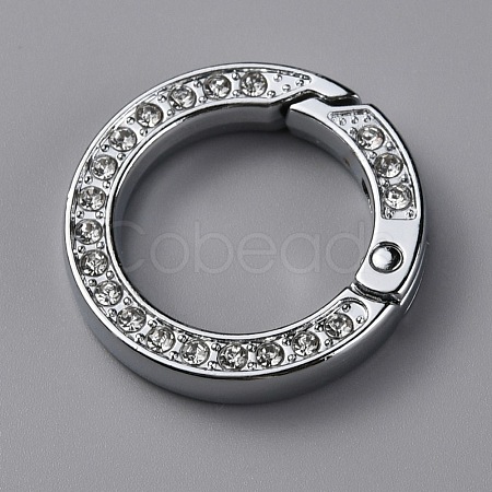 Alloy Crystal Rhinestone Spring Gate Rings FIND-WH0129-34A-P-1