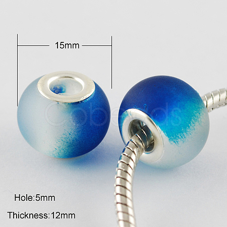 Two Tone Glass European Beads GPDL-Q011-01A-1