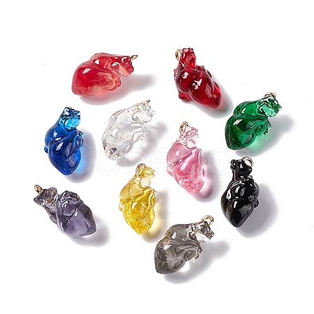 Transparent Resin Pendants RESI-E028-01G-M-1