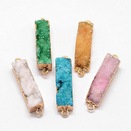 Electroplated Natural & Dyed Druzy Agate Links connectors G-N0168-019-1