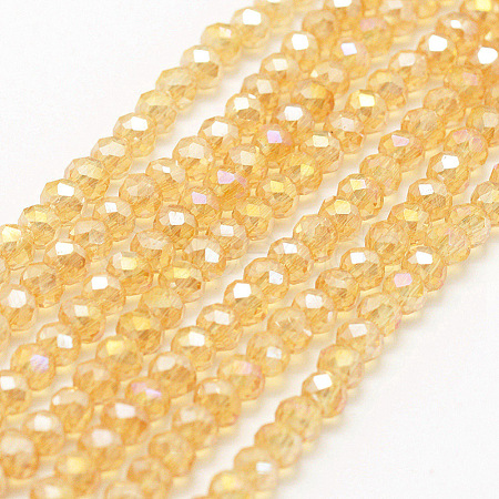 Electroplate Glass Beads Strands GLAA-P312-07-6x8mm-04-1