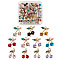 Alloy Rhinestone Pendants, with Enamel, Cherry, Mixed Color, 30pcs/box