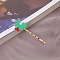 Christmas Theme Alloy Enamel Hair Bobby Pin, for Girls, Golden, Holly Leaves, 62.5mm