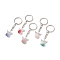 Imitation Pearl Acrylic Keychain, with Alloy Wings and Iron Rings, Angel, Mixed Color, 7.65cm, 5pcs/set