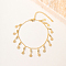 Fashionable Vintage Beach Brass Flower Charms Anklets for Women, Real 18K Gold Plated, 8-1/4 inch(21cm)