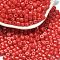 Baking Paint Pearlized Glass Seed Beads, Round Hole, Cylinder, Orange Red, 4.5x3.5mm, Hole: 1.2mm, about 5625pcs/pound