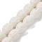 Synthetic Coral Dyed Carved Beads Strands, Flower, White, 12x10mm, Hole: 1.5mm, about 22pcs/strand, 10.04''~10.63''(25.5~27cm)