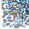 Electroplate Opaque Glass Seed Beads, 2-Hole, Rectangle, Light Sky Blue, 4.5~5.5x2x2~2.5mm, Hole: 0.5~0.8mm