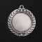 Alloy Pendant Cabochons Settings, Blank Medal Award Trophy Insert Holder, Silver, Tray: 43.5mm, 66.5x60x2.5mm, Hole: 4.5mm