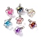 AB Color Resin Star Pendants, Ball inner Charms with Platinum Plated Alloy Loops, Mixed Color, 21.5x17x14.5mm, Hole: 2mm