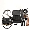 DIY Crossbody Bags Kits, Including PU Leather Bag Materials and Zipper and Ribbon and Metal Finding, Black, 140x240x70mm