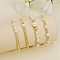 Natural Pearl Beaded Stretch Bracelets for Women, Gold & White