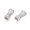 925 Sterling Silver Micro Pave Cubic Zirconia Screw Clasps, with S925 Stamp, Flower, Platinum, 14x12mm, Hole: 3mm