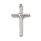 Non-Tarnish 201 Stainless Steel Pendants, Cross Charm, Stainless Steel Color, 40x22.5x4mm, Hole: 1.4mm