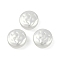 Glass Profiled Pearl Beads, Pearlized, Flat Round, White, 12x6mm, Hole: 1mm