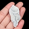 Natural Howlite Carved Healing Leaf Stone, Reiki Energy Stone Display Decorations, for Home Feng Shui Ornament, 44~48x21~26x6~8mm