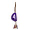 Natural Agate Slice Pendant Decorations, Braided Polyester Thread and Gemstone Chip Tassel Hanging Ornaments, Purple, 205~210mm