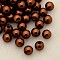 Imitation Pearl Acrylic Beads, Dyed, Round, Saddle Brown, 8x7.5mm, Hole: 2mm, about 1900pcs/pound