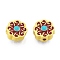 Alloy Enamel Beads, Matte Style, Flower, Matte Gold Color, 10x10.5x5mm, Hole: 1.6mm