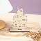 Halloween Party Ornaments, Wood Hollow Haunted House Candle Holders, for Home Desktop Decoration, Bisque, 125x55x150mm