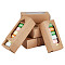 Cardboard Macaron Drawer Boxes, Visible Window Cookies Package Boxes, Rectangle, Camel, 15.5x6.5x5cm