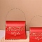 Folding Cardboard Candy Boxes, Wedding Gift Wrapping Box, With PVC Handle, Bag, Red, 10x5x8.1cm