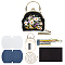 DIY Ethnic Style Flower Pattern Embroidery Crossbody Bags Kits, Including Kiss Lock Frame with Handle, Plastic Imitation Bamboo Embroidery Hoop, Bag Chain, Needle, Threads, Fabric, Instruction, Mixed Color, 453x275x0.4mm