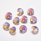 Faceted Glass Rhinestone Charms, Imitation Austrian Crystal, Flat Round, Light Rose, 8x4mm, Hole: 1mm