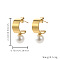 Stainless Steel with Imitation Pearl Gold Plated Earrings