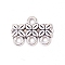 Tibetan Style Zinc Alloy Chandelier Components Links, Flower, Antique Silver, 11.5x16x2mm, Hole: 1.6mm