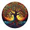 Wooden Puzzles, Children Intelligence Toys, Flat Round with Tree of Life, Colorful, 280mm