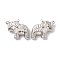 Non-Tarnish 304 Stainless Steel Pendants, Elephant Charm, Stainless Steel Color, 36.5x42x11mm, Hole: 3mm