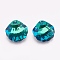 Glass Rhinestone Pendants, Imitation Austrian Crystal, Faceted, Shell, Sphinx, 16x16x7.5mm, Hole: 1.6mm