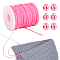 Nbeads Hollow Pipe PVC Tubular Synthetic Rubber Cord, Wrapped Around White Plastic Spool, with Plastic Cord Locks, Hot Pink, Cord: 2mm thick, Hole: 1mm, about 54.68 yards(50m)/roll, 1 Roll; Locks: 21x18mm, Hole: 5.5mm, 6pcs