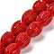 Synthetic Coral Dyed Carved Beads Strands, Flower, Red, 12x10mm, Hole: 1.5mm, about 22pcs/strand, 10.04''~10.63''(25.5~27cm)