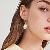Alloy Oval with Twist Flat Round Dangle Stud Earrings JE1015A-7