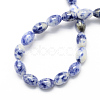Oval Shaped Natural Gemstone Blue Spot Jasper Beads Strands X-G-S106-9x6mm-12-2