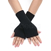 Acrylic Fibers Knitting Long Fingerless Gloves PW-WGAC281-01-1