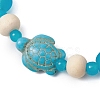 3 Pcs Synthetic Turquoise & Wood & Glass Beaded Stretch Bracelets for Boys Girls BJEW-JB11125-5