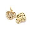 Brass Micro Pave Cubic Clear Zirconia Charms KK-Z044-23G-2