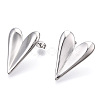 Heart Brass Stud Earrings for Women EJEW-F311-02P-1