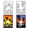 Coconut Tree Theme Carbon Steel Cutting Dies Stencils DIY-WH0309-1313-1