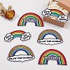 HOBBIESAY 6Pcs 3 Styles Rainbow Theme Computerized Embroidery Cloth Iron on/Sew on Patches DIY-HY0001-47-3