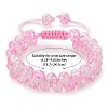 Sparkling Round Glass Braided Bead Bracelet BJEW-SW00082-11-2